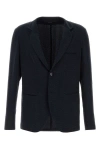 Giorgio Armani Embroidered Cupro Blend Blazer With Notched Lapel In Multicolor