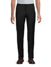 Giorgio Armani Men's Flat Front Wool Dress Pants In Dark Blue