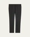 Giorgio Armani Men's Flat-front Wool Trousers In Black