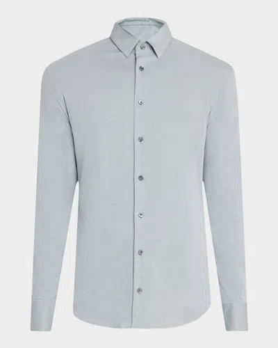 GIORGIO ARMANI MEN'S FLEX TORTONA COTTON JERSEY SPORT SHIRT