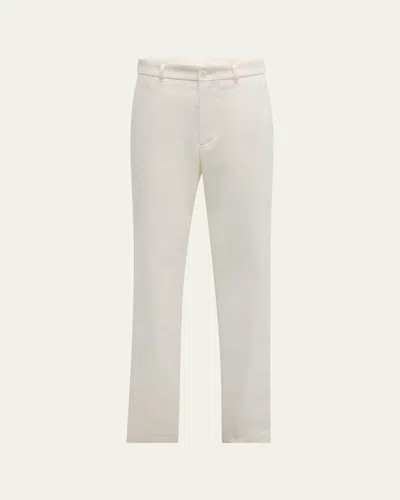 Giorgio Armani Men's Gabardine Diagonal Weave Trousers In Off White