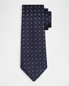 Giorgio Armani Men's Geometric Chevron Silk Tie In Blue