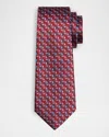 Giorgio Armani Men's Geometric Chevron Silk Tie In Red