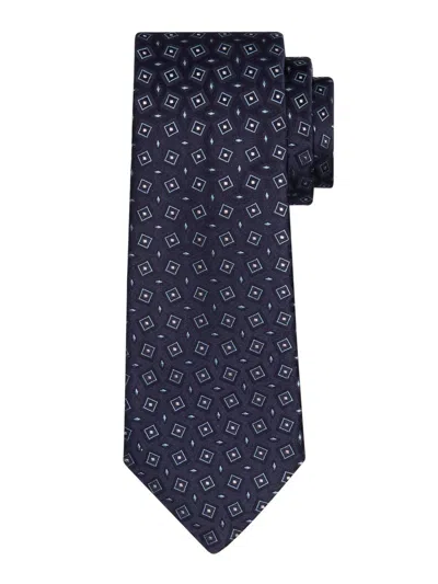 Giorgio Armani Men's Geometric-print Silk Tie In Blue