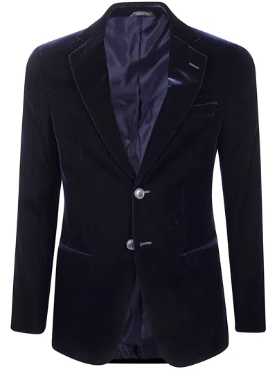 Giorgio Armani "george" Woven Blazer In Blue