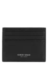 Giorgio Armani Men's  Calf Leather Credit Card Holder In Black