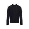 Giorgio Armani Navy-blue Silk Sweater In Black