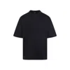 Giorgio Armani Classic Crew Neck T-shirt In Virgin Wool In Blue