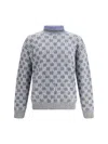 Giorgio Armani Men Graphic Pattern Turtleneck Sweater In Gray