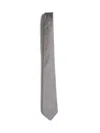 Giorgio Armani Men Grey Jacquard Silk And Cotton Tie In Gray
