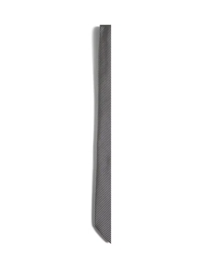 Giorgio Armani Men Grey Jacquard Silk And Cotton Tie In Gray