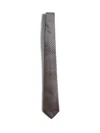 Giorgio Armani Men Grey Jacquard Silk Tie In Gray