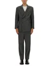 Giorgio Armani Tailored Grey Suit With Double-breasted Blazer In Gray