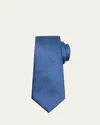 Giorgio Armani Men's Herringbone Silk Tie In Marine Blue