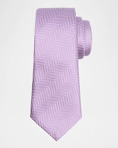 Giorgio Armani Men's Herringbone Silk Tie In Violet