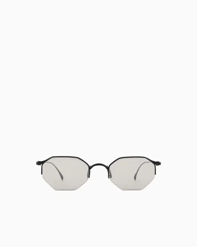 Giorgio Armani Men's Hexagonal-shaped Sunglasses In Gray