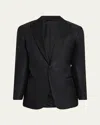 Giorgio Armani Men's Honeycomb Satin Peak Lapel Dinner Jacket In Gray