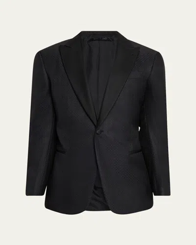 Giorgio Armani Men's Honeycomb Satin Peak Lapel Dinner Jacket
