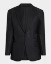Giorgio Armani Men's Honeycomb Satin Peak Lapel Dinner Jacket In Gray