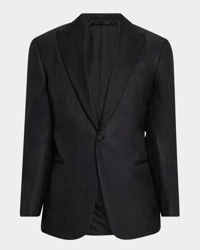 GIORGIO ARMANI MEN'S HONEYCOMB SATIN PEAK LAPEL DINNER JACKET