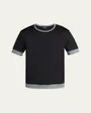 Giorgio Armani T-shirt À Col Ras-du-cou En Jersey De Coton Biologique In Black
