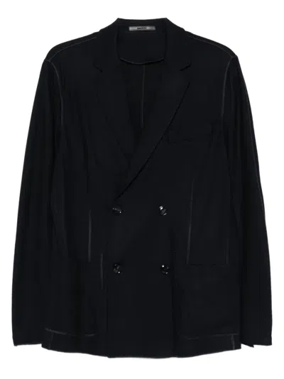 Giorgio Armani Double-breasted Tailored Cashmere Jacket In Black
