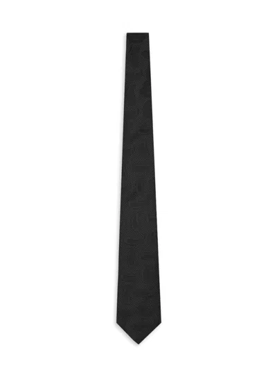 Giorgio Armani Men's Jacquard Silk Tie In Black