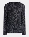 Giorgio Armani Men's Embroidered Jacquard Sweater In Dark Blue