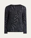Giorgio Armani Men's Embroidered Jacquard Sweater In Dark Blue