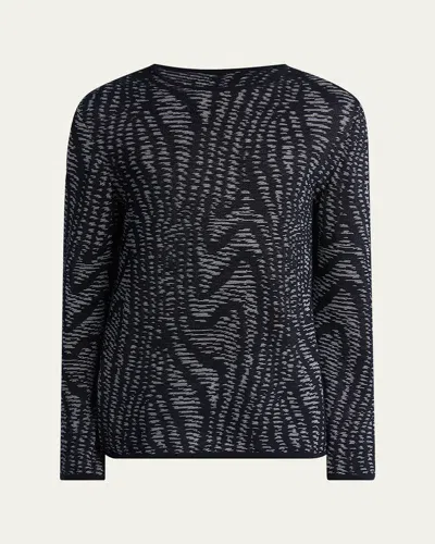 GIORGIO ARMANI MEN'S JACQUARD SWIRL CREWNECK SWEATER