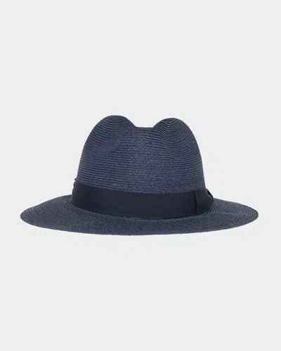 Giorgio Armani Men's Jute Ribbon-band Fedora Hat