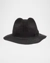 Giorgio Armani Men's Jute Ribbon-band Fedora Hat