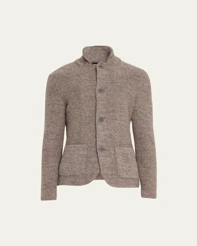 Giorgio Armani Men's Knit Button-front Cardigan In Brown