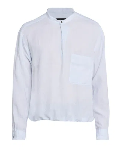 Giorgio Armani Men's Linen Nehru-collar Sport Shirt