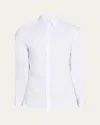 Giorgio Armani Men's Logan Piece-dyed Cotton Sport Shirt In White