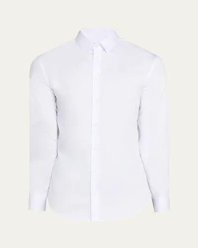 Giorgio Armani Men's Logan Piece-dyed Cotton Sport Shirt In White
