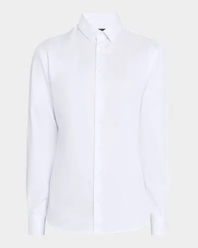 GIORGIO ARMANI MEN'S LOGAN PIECE-DYED COTTON SPORT SHIRT