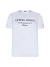 Giorgio Armani Logo Print Cotton Jersey T-shirt In White
