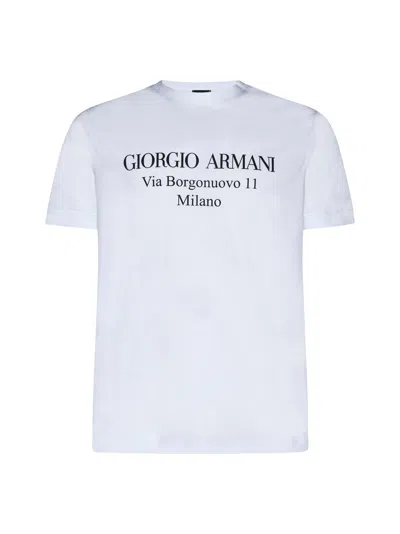 Giorgio Armani Men Logo Cotton T-shirt In White