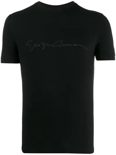 GIORGIO ARMANI MEN'S LOGO PRINT COTTON T SHIRT