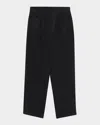 Giorgio Armani Men's Lyocell Relaxed-fit Pleated Trousers In Black