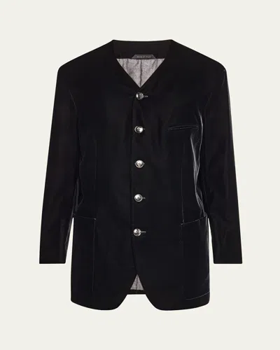Giorgio Armani Men's Madison Capsule Blazer In Solid Black