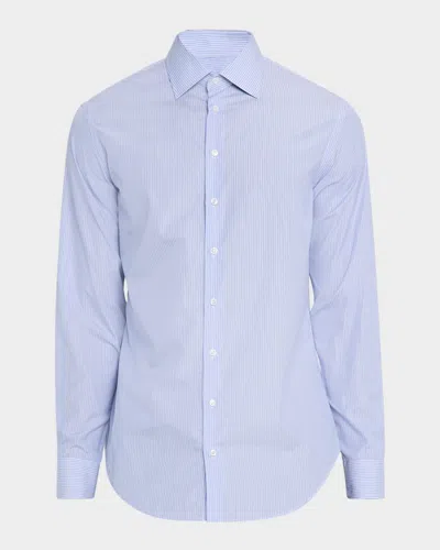 GIORGIO ARMANI MEN'S MAJESTY COTTON VERTICAL STRIPE DRESS SHIRT