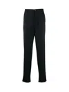 Giorgio Armani Pressed-crease Virgin Wool Tailored Trousers In Blue