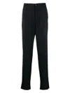 Giorgio Armani Pressed-crease Virgin Wool Tailored Trousers In Blue