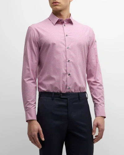 Giorgio Armani Men's Micro-box Sport Shirt In Medium Pink