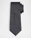 Giorgio Armani Men's Micro-chevron Silk Tie In Blue