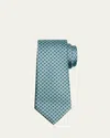 Giorgio Armani Men's Micro-circle Silk Tie In Aquamarine