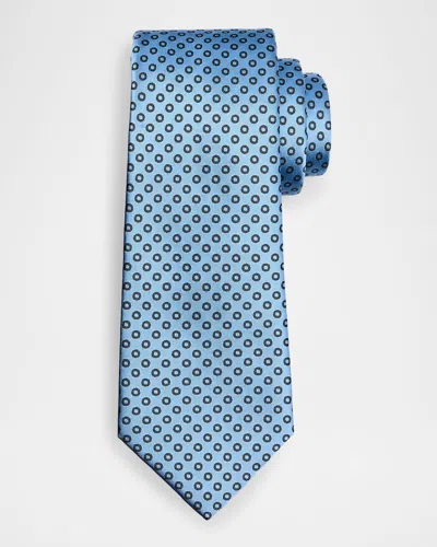 Giorgio Armani Men's Micro-circle Silk Tie In Blue