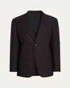 Giorgio Armani Men's Micro Grid Textured Blend Sport Coat In Brown